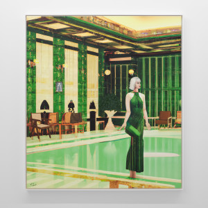 Autofiction: Indoor Swimming Pool (Green Dress), 2023