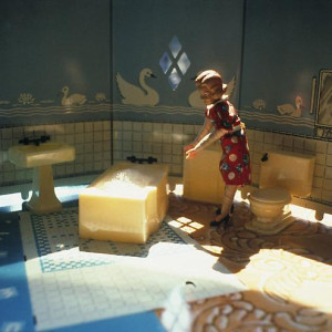 New Bathroom/ Woman Standing/ Sunlight