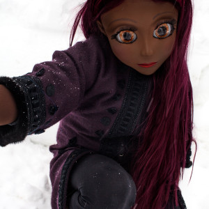 Purple Hair/Purple Coat/Snow