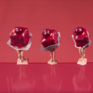 Three Red Petit-Fours